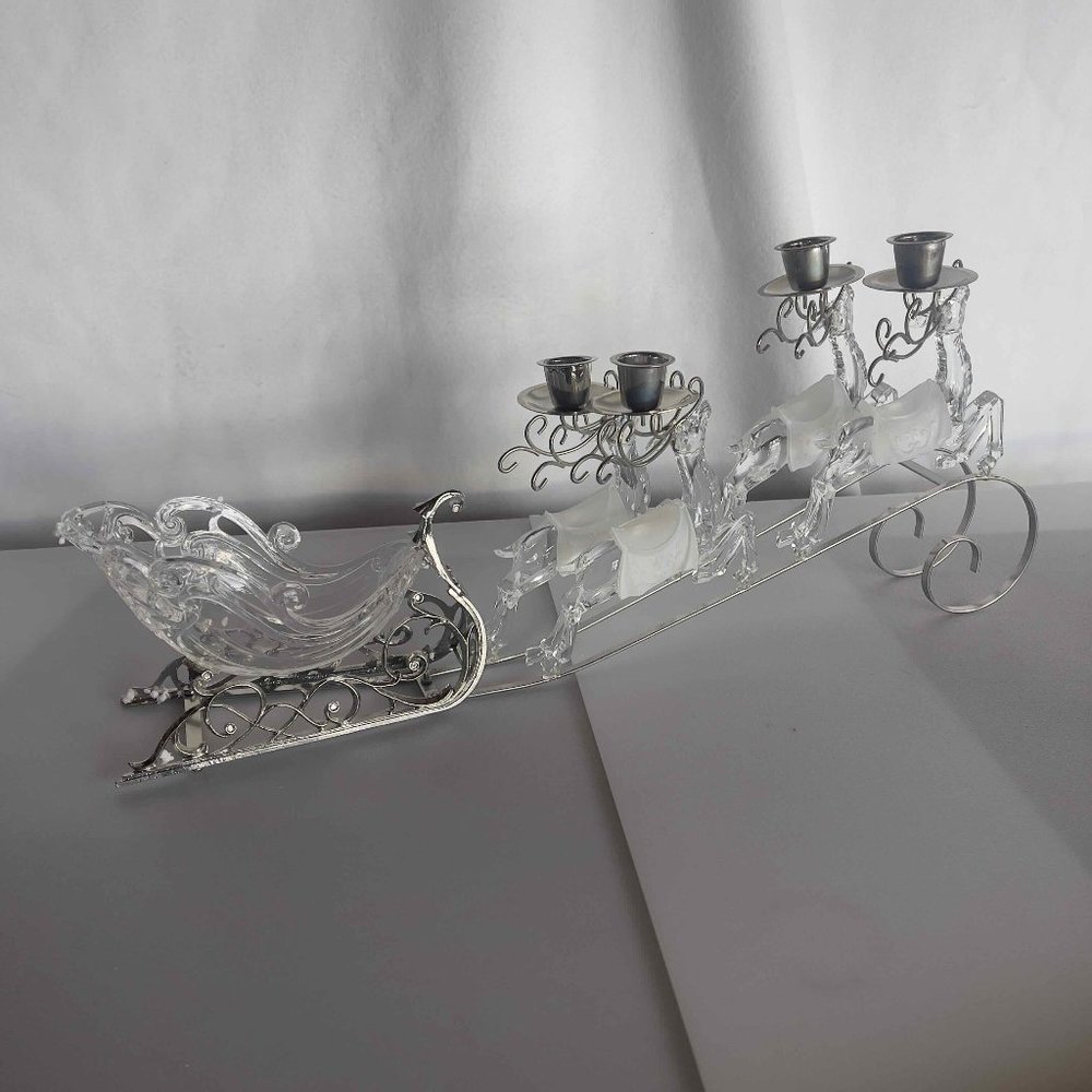 NEW - Holiday Decor - Sled and Reindeer Candle Holder